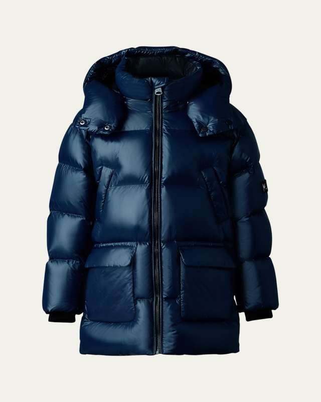 Kid's Kennie Puffer Hooded Parker, Size 2-6